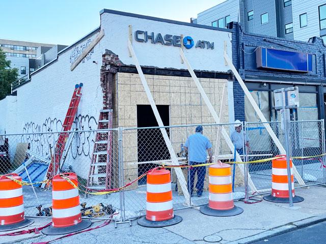 croy contracting inc. in virginia commercial construction job at chase bank atm