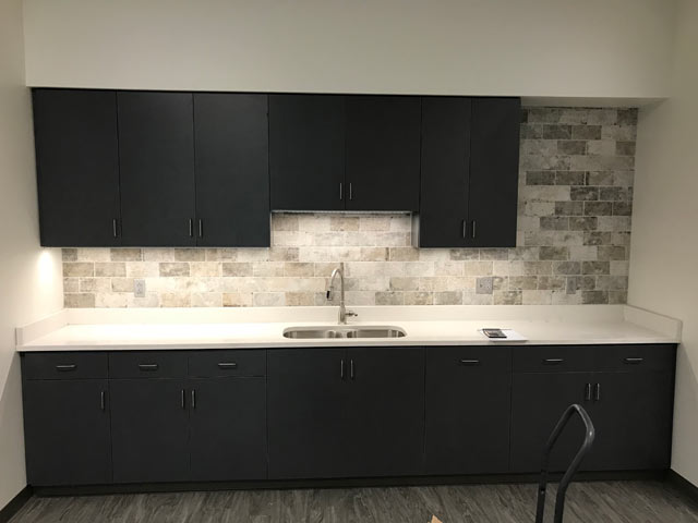 croy contracting installed cabinetry and cabinet area at cox communication