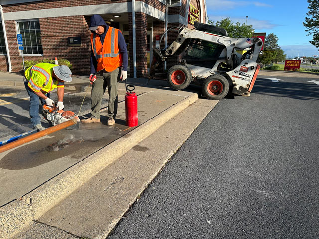 curb cut at wells fargo construction project