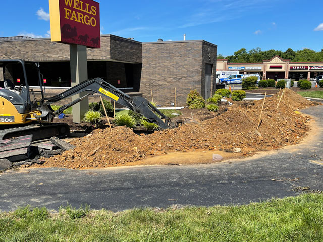 croy contracting excavating the site at the wells fargo construction project